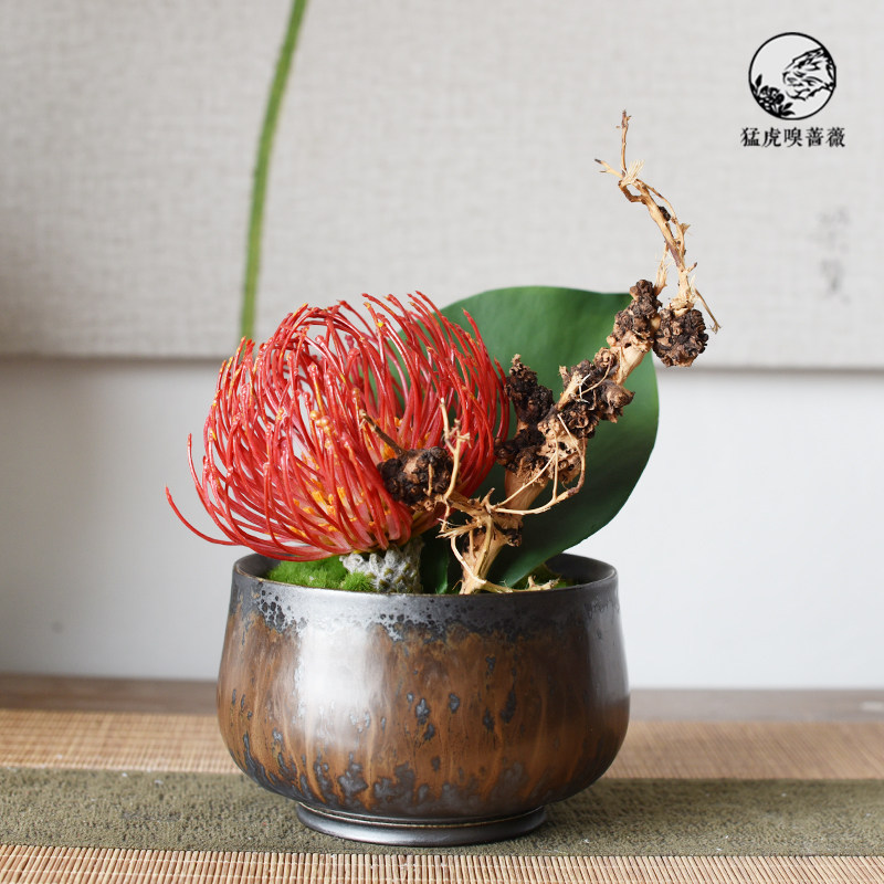 New Chinese creative ceramic simulation flower floral flower art pendulum-like room for home living room negotiation table dining table soft decorations