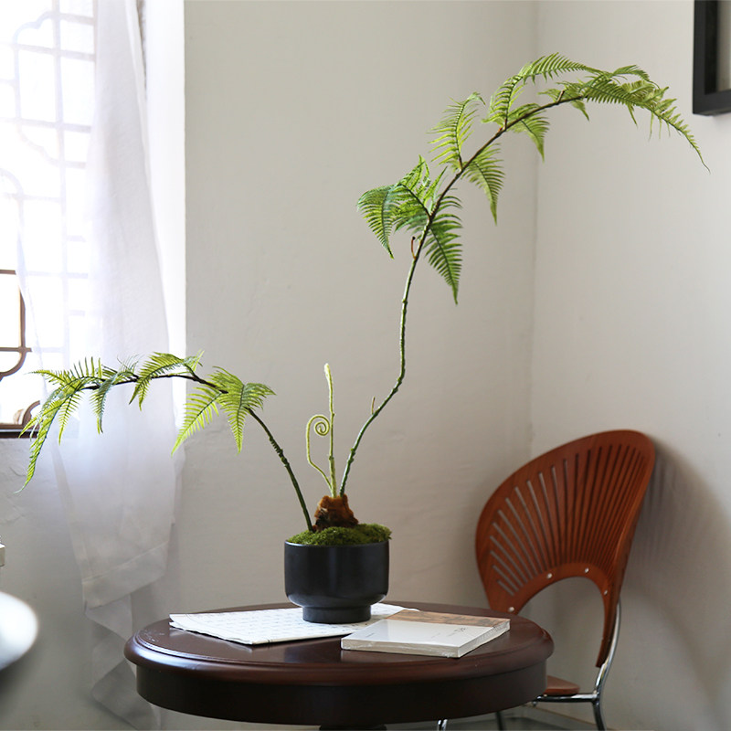 New Chinese style Silence Simulation Fake Tree Golden Silk Monkey Fern Green Planting Living Room Prototype room Indoor Plant Potted Plant Pendulum