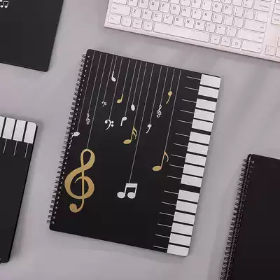 Lobe-leaf A4 folder insert pocket guitar piano score music score clip transparent data book Black large capacity
