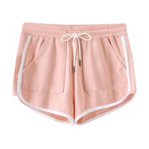 Summer Sports Shorts Woman Thin High Waist Knit Loose Broadleg Hot Pants External Wear Running Casual Pants Woolen Loop Cotton Sleeping Pants