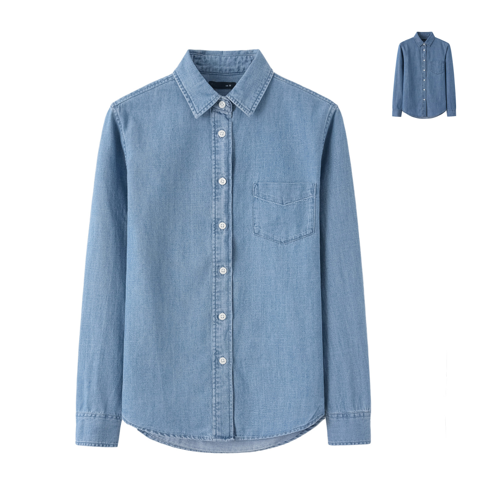 Water Washout Gradual Layer Soft Denim Shirt Woman Loose Korean version 2022 Chunqiu New thin section BF wind casual blouses