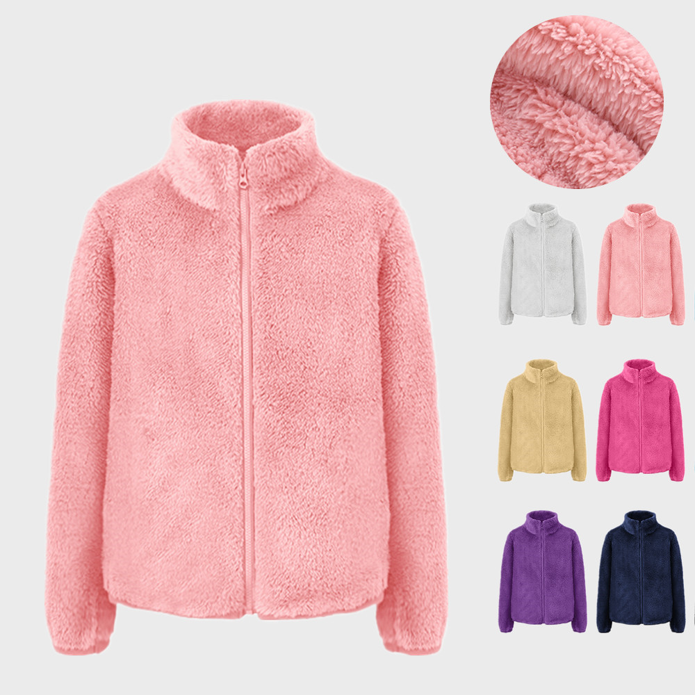 Children Coral Suede Sweatpants Baby Shake Grain Suede velvet blouse Laced Cardiff Cardiff Plus Suede Thickened Style Collar Jacket