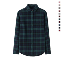 Flannel shirt womens long-sleeved cotton brushed loose Korean version 2019 autumn new plaid shirt early spring