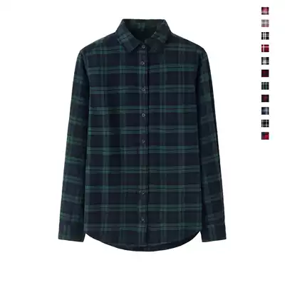 Flannel shirt women long sleeve cotton grinding loose Korean version 2021 new plaid shirt early spring