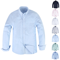 Vanke Eslite Oxford spinning shirt Mens Spring Long sleeve slim fit shirt Casual washed cotton plain white shirt