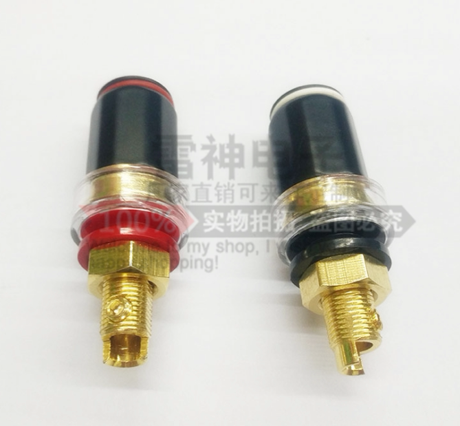 Gold plated pure copper speaker power amplifier solder-free wire column sound horn banana socket long tail black host shell post head