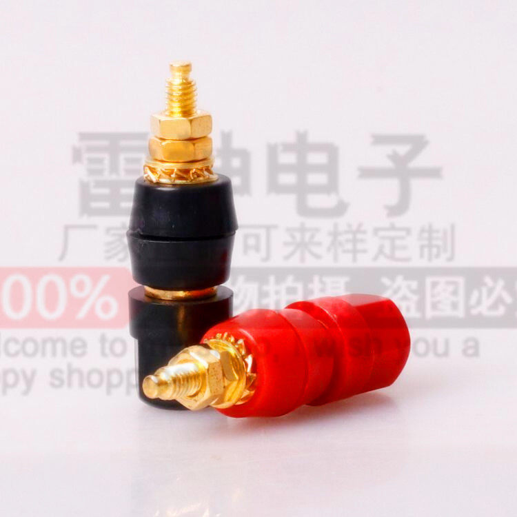 Gold-plated amplifier speaker speaker terminal single hexagon M5*50 power terminal 4mm banana socket