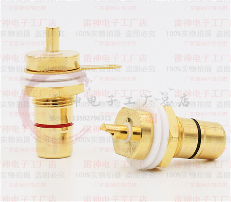 Direct Selling High Quality Pure Copper Lotus Socket Fever Gilded AV Mother Seat RCA Seat Power Amplifier Audio Signal Socket