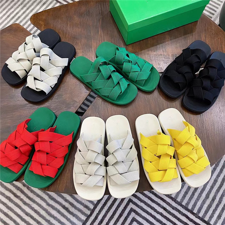 2026 Summer European Edition Mq.Bv Men's Slippers with Elastic Band, Woven Two-Way Wear, One-Strap Beach Roman Sandals