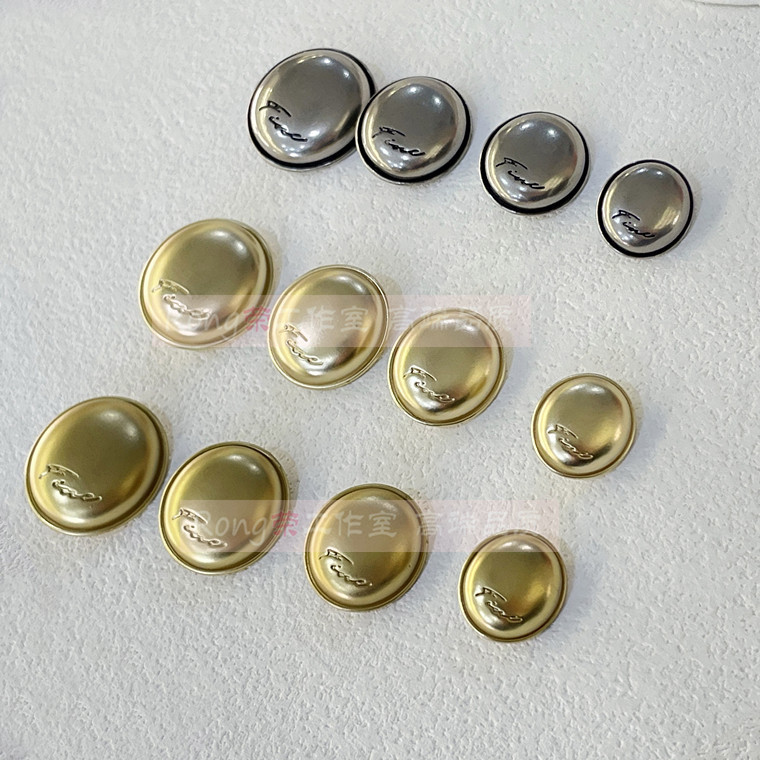 Letter-Shaped Oval Water Drop Antique Silver Gold Simple High-End Metal Buttons for Shirts, Coats, Knitwear, Cashmere Cardigans