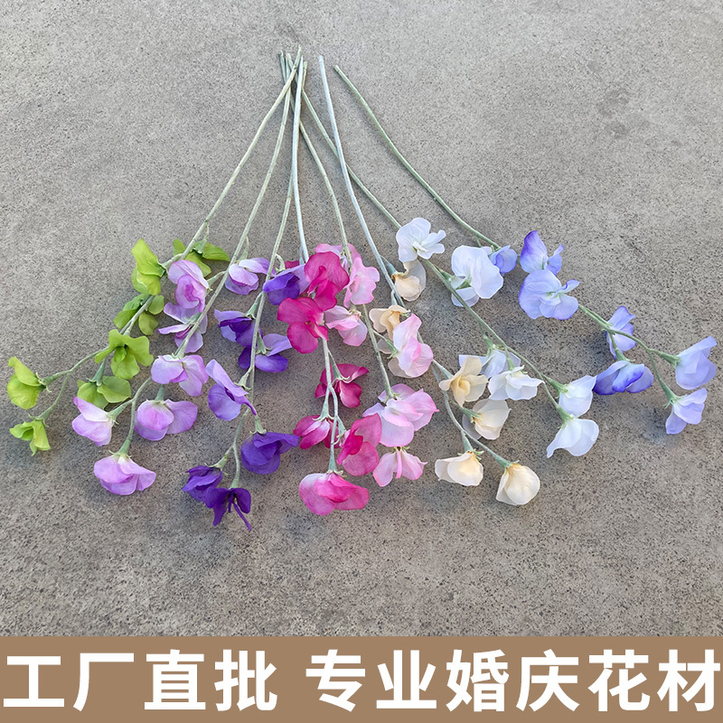 High-Quality Artificial Flower Butterfly Pea Flower Single Stem Pea Flower Home Dining Table Decoration Ornaments Bridal Wedding Bouquet Fake Flowers