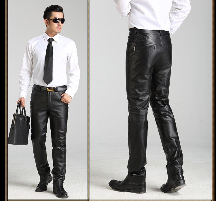 Pantalon cuir homme droit pour automne - Ref 1492524 Image 8
