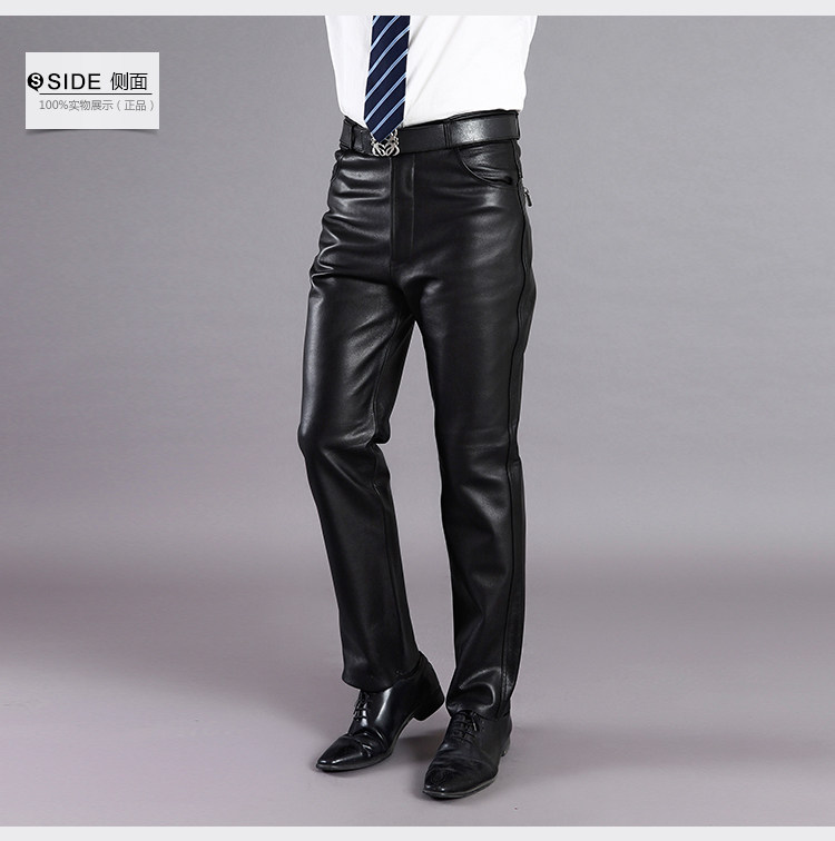 Pantalon cuir homme droit pour hiver - Ref 1491353 Image 14