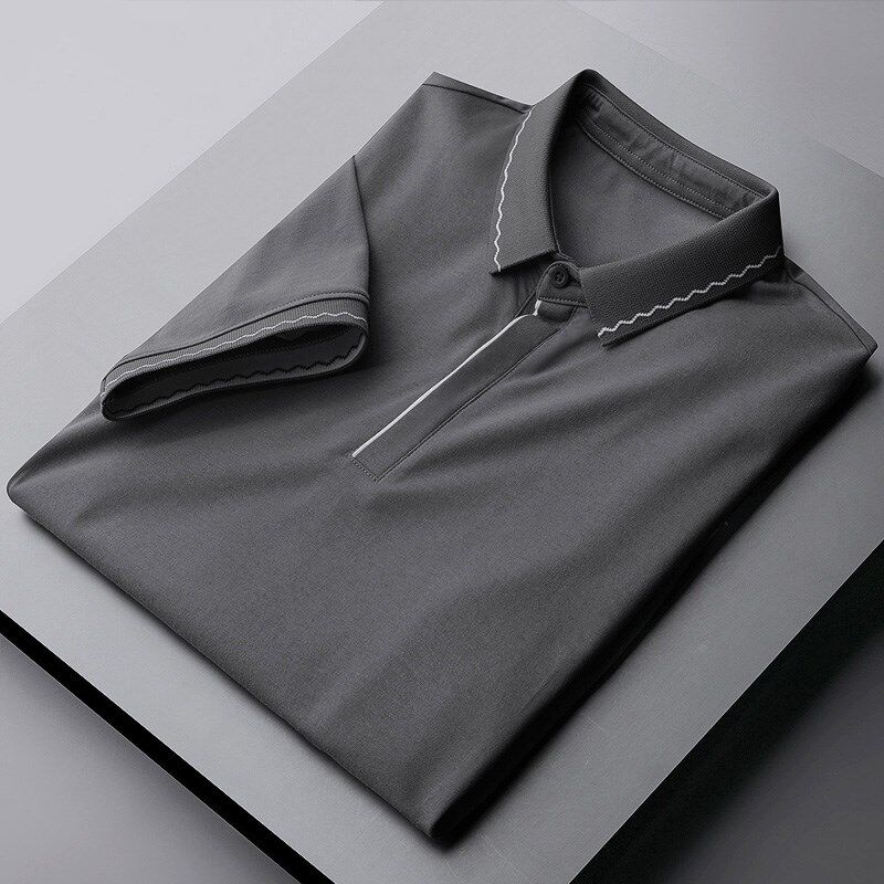 Rich Guido polo polo shirt male loose trend online red short sleeve T-shirt male to turn the tide card business Rafa Laurenma jersey ins