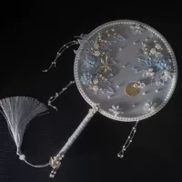Сяхонгу, тот же фанат невесты, свадебный фанат группы, синий Xiuxi Clothing Hi Fan Diy Group Materal Material Mater