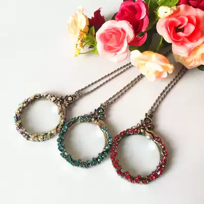 Magnifying glass reading Portable European and American fashion jewelry necklace for the elderly and students sweater chain long version simple and wild