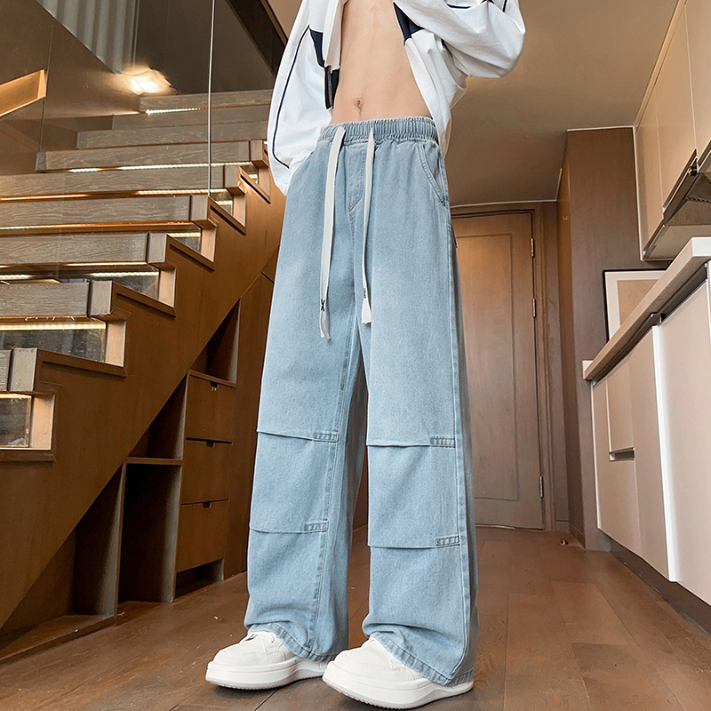 Trendy Summer New Style Youth American Niche Patchwork Jeans for Boys, High Street Versatile Loose Long Pants Trendy Summer New Style Youth American Niche Patchwork Jeans for Boys, High Street Versatile Loose Long Pants