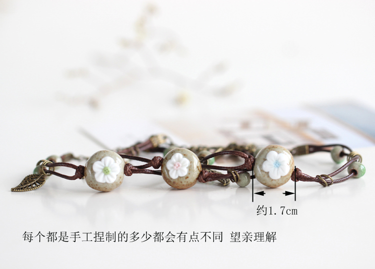 [Vẫn đang chờ hoa] Tất cả những chiếc vòng tay gốm nhỏ tươi bằng tay Mori trang sức pop thời trang 405 vòng tay lv