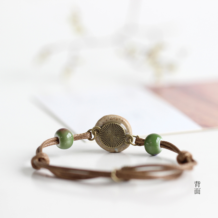 [Lianyu] vòng tay gốm nhào bằng tay nhỏ nhà sản xuất đồ trang sức văn chương nhỏ gửi đặc biệt 575 vòng tay cao su
