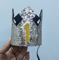 New handmade shiny childrens birthday hat creative digital Baby Full Moon 100 days of adults party supplies