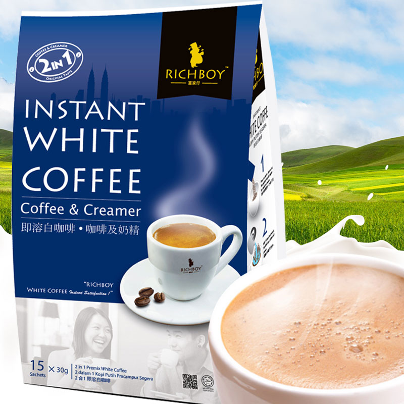Fu Jia Tsai white coffee 450g inside 15 sachets Two-in-one original flavor without sugar Imported from Malaysia