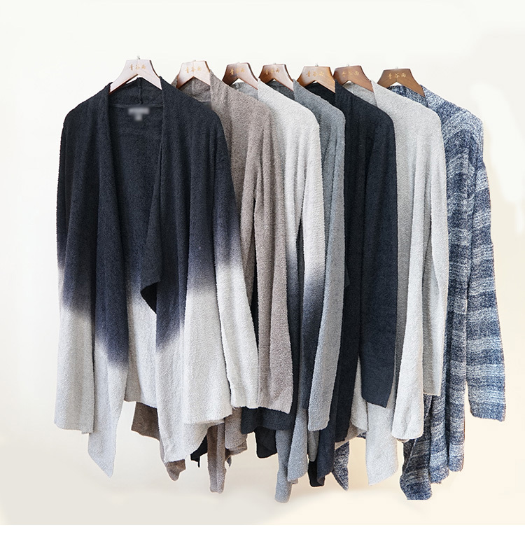 Fashionable Women's Color-Blocked Knitted Cardigan Long-Sleeved Sweater Shawl-Style Coat Mid-Length Loose Plus-Size Women's 1013