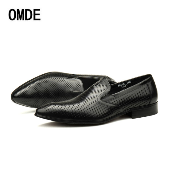 2025男鞋新款商务正装男士皮鞋打孔透气凉鞋真皮休闲镂空皮鞋