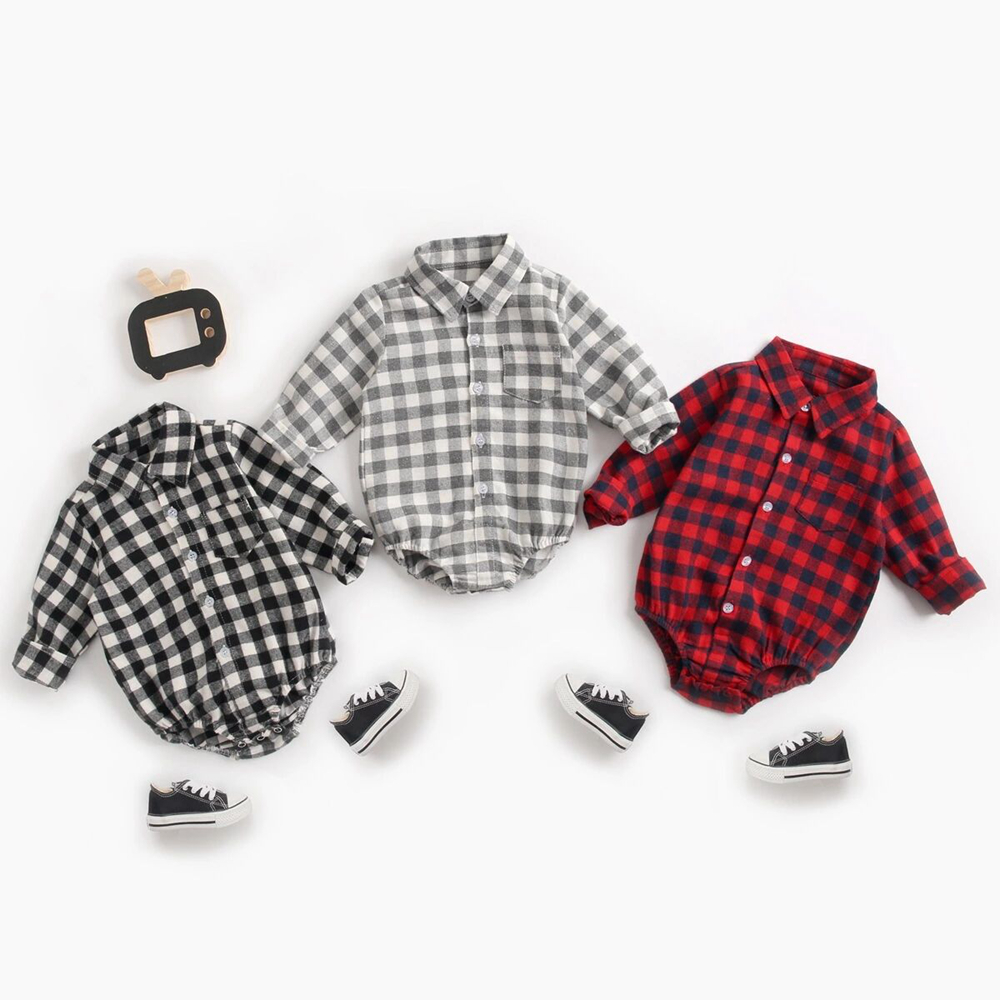 Men's Po Inn style paparazzi with long sleeves climbing to serve newborns Plaid Triangle Khaillian clothes and clothes