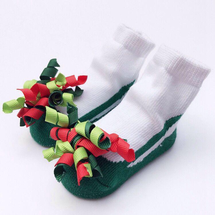 Cute Treasure roll flower Christmas Jacquard baby socks Children's three-dimensional lace short tube socks fireworks Cotton socks baby