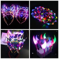  Hot sale luminous cat ear hairband small gift shaking sound net celebrity will glow rabbit ear garland female headband push