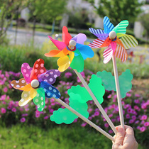 Hot selling seven-leaf colorful pinwheel bouquet desktop ornaments shopping mall store decoration kindergarten home decoration finished products