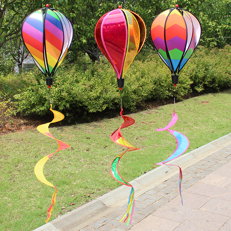 Rainbow Hot Air Balloon Rotating Windmill String Of Rainbow Hot Air Balloon Rotating