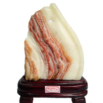 Qishi ornamental stone Pork stone Jade living room natural original stone Home creative interior decoration Antique ornaments