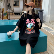 Pregnant women dress children summer large size loose Korean short sleeve cotton long T-shirt tide mother summer top