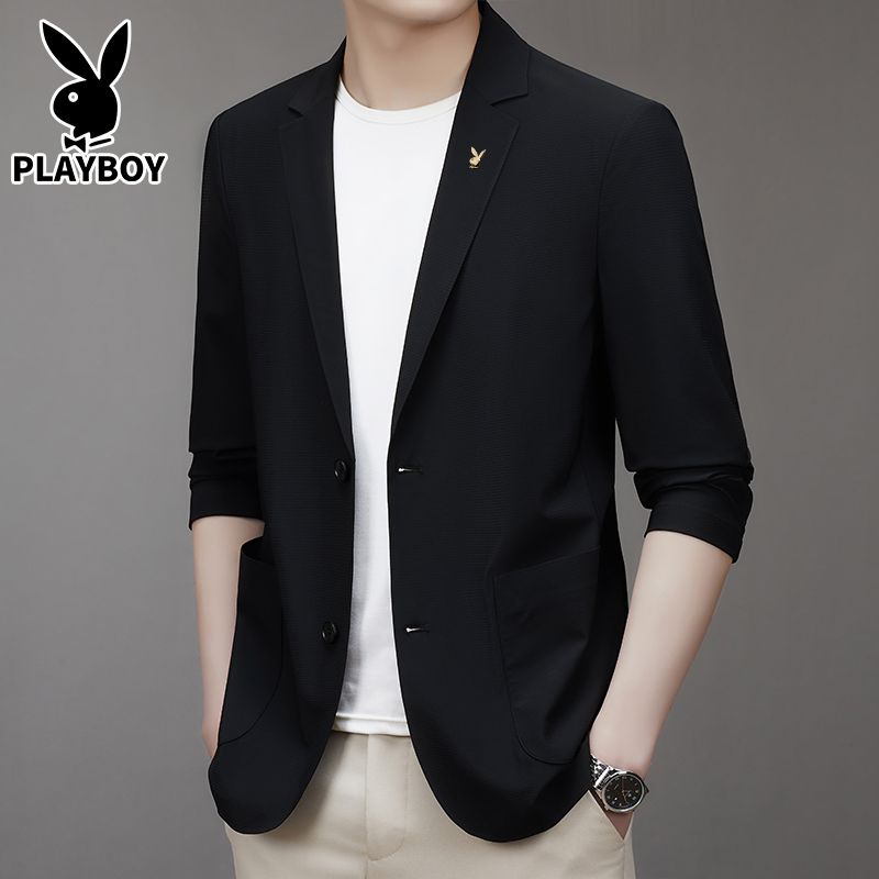 Playboy Men's Ultra-Thin 2026 New Sun Protection Suit Summer Ice Silk Casual Small Suit Sun Protection Jacket Playboy Men's Ultra-Thin 2026 New Sun Protection Suit Summer Ice Silk Casual Small Suit Sun Protection Jacket