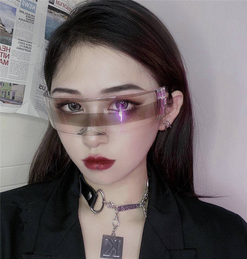 Awakening Japanese girl supercool hard sister future science and technology in one glasses accessories sunglasses