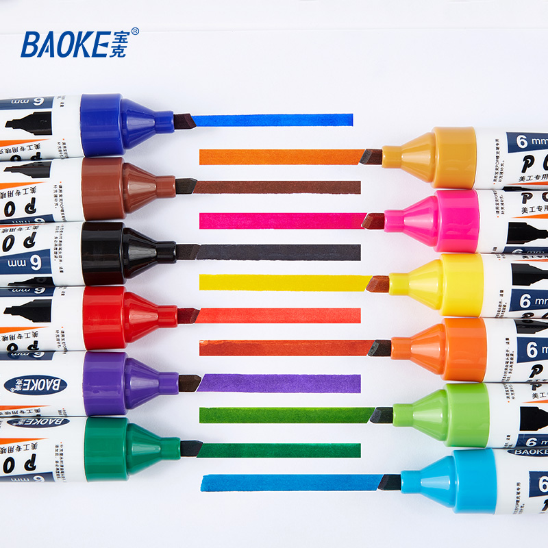 6mm Puck POP Pen POP Advertising Pen) Mike Pen) Poster Pen MK840-6 Drugstore Newsletter Store Active Hand-painted Colored Oily Alcoholic Macpen 6 Sloped Head