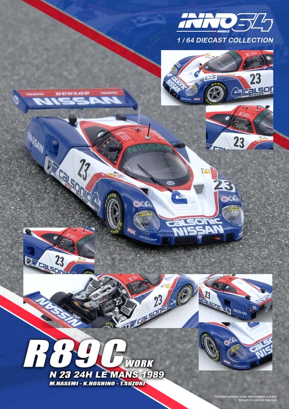 Inno 1:64 Nissan R89C Le Mans 1989 Le Mans Racing No. 23 Alloy Car Model