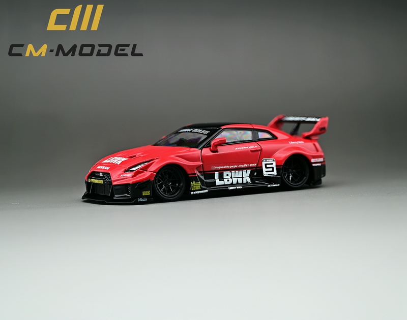 Cm Model 1:64 Nissan lb Licensed Gtr R35 Super Silhouette with Replaceable Wheels Alloy Car Model