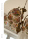 Dige French-Style Retro Painted Rose Pearl Chandelier Bedroom Dining Room Chandelier Creative Floral Designer Lighting Fixtures