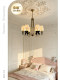 Dige American retro chandelier living room and restaurant polka dot lampshade bow decoration personalized creative children's room lamps