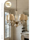 Dige French-Style All-Copper Living Room Chandelier, Ceramic American Retro Bedroom Living Room Dining Room Chandelier, Creative Bedroom Chandelier