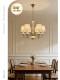 Dige French-Style All-Copper Living Room Chandelier, Ceramic American Retro Bedroom Living Room Dining Room Chandelier, Creative Bedroom Chandelier