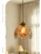 Dige French-Style Vintage Painted Rose Pearl Small Pendant Light for Bedroom Bedside, Entryway, Bar Counter Floral Pendant Light