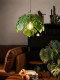 Medieval style turtle leaf fabric chandelier simulated monstera Chinese style chandelier restaurant entrance bedroom dining room light