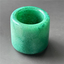 Antique handicrafts antique stone carvings jade rings finger rings heavy green exquisite coating good for appreciation and collection