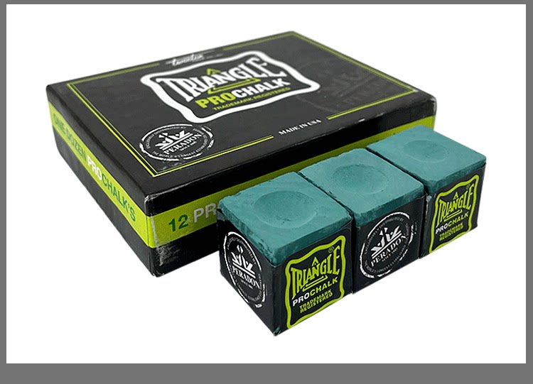 Мел для кия 职业三角巧粉prochalk台球杆巧克粉斯诺克大头小九球桌球枪粉壳粉