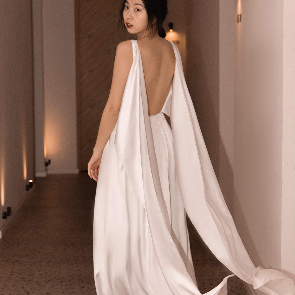 echo office certificate register light wedding dress white skirt white high-end dress dress