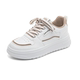 My trendy casual thick-soled round-toe white shoes are versatile and low-top