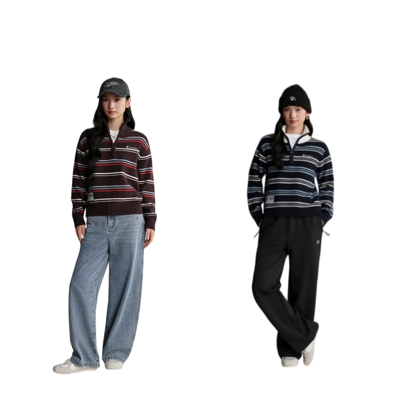 Champion Champion Wool Knit Pullover Women's 26 Autumn and Winter Style American Retro Stripesd Sweater U6Dknsw159 Champion Champion Wool Knit Pullover Women's 26 Autumn and Winter Style American Retro Stripesd Sweater U6Dknsw159